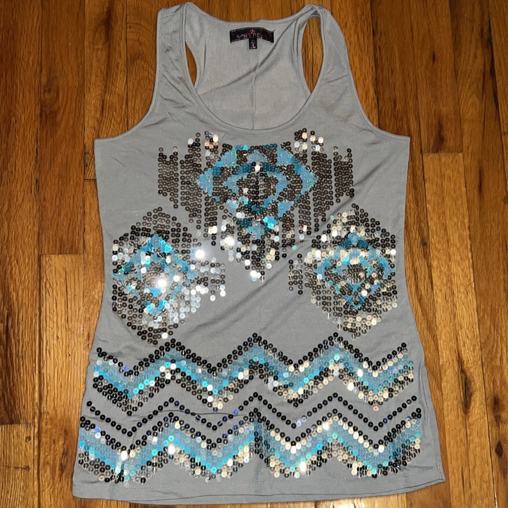 Almost Famous Sequin Tank Top Size Medium